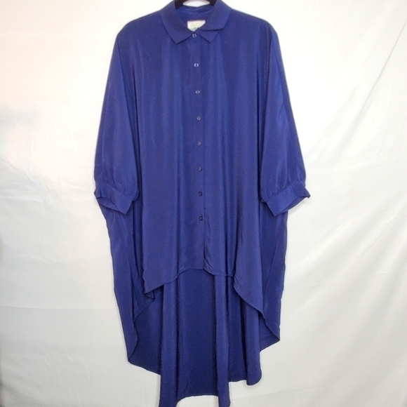 DUBGEE by Whoopi Oversized Tunic Size Med Relaxed Lagenlook Hi-low Dress - Picture 12 of 12